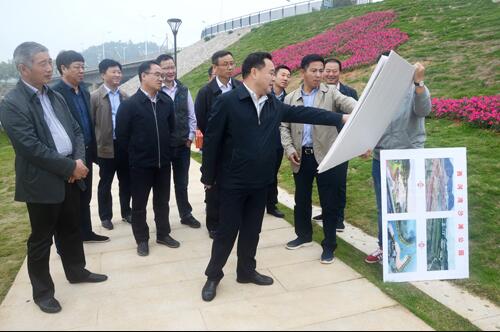 上饒市人大副主任、鄱陽縣縣委書記張禎祥蒞臨新昌南湖西河濕地公園項目